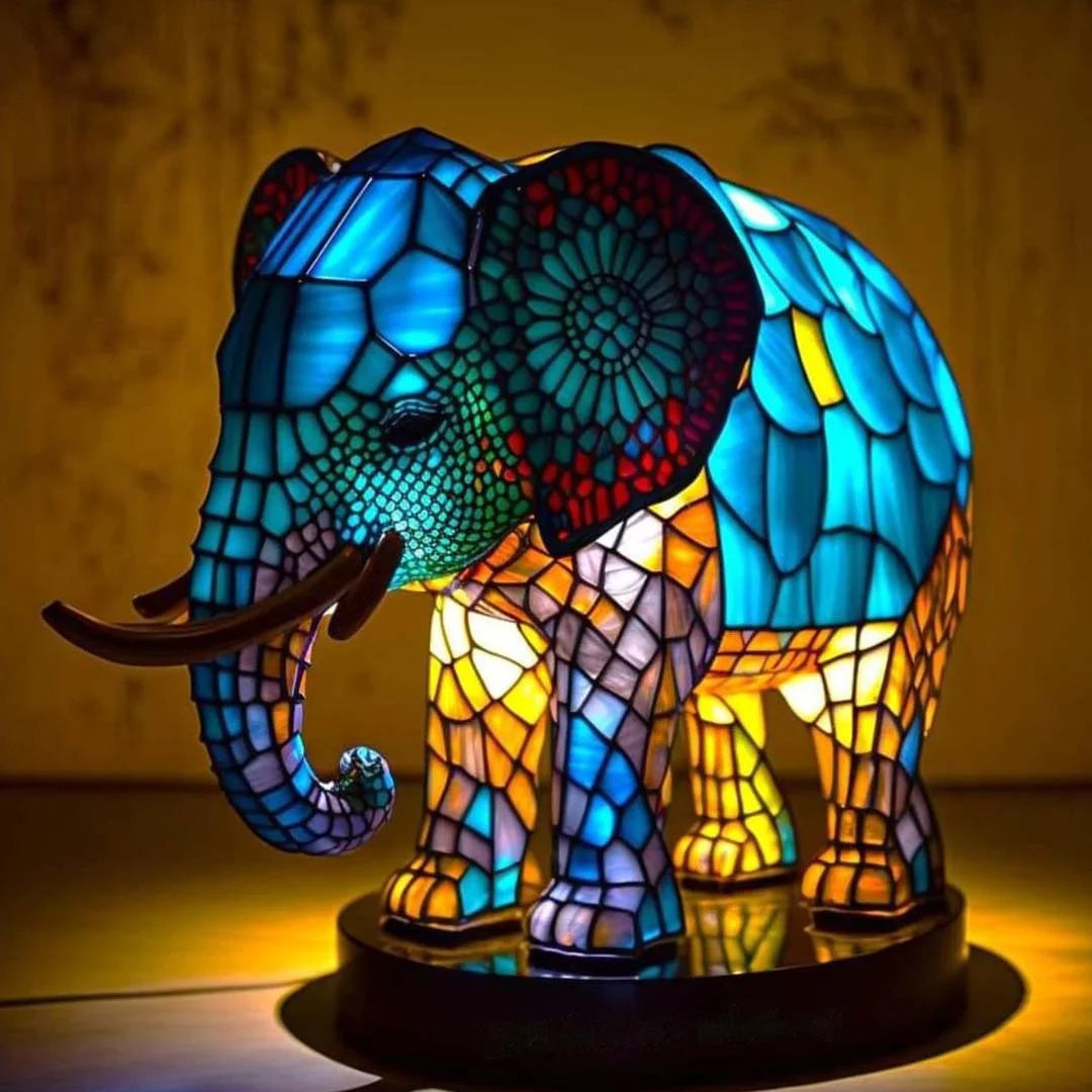 Decorative artistic animal glass table lamp for home interiors