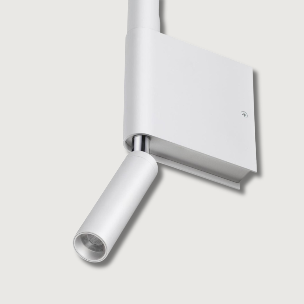 LED wall lamp with double light beam effect for living spaces