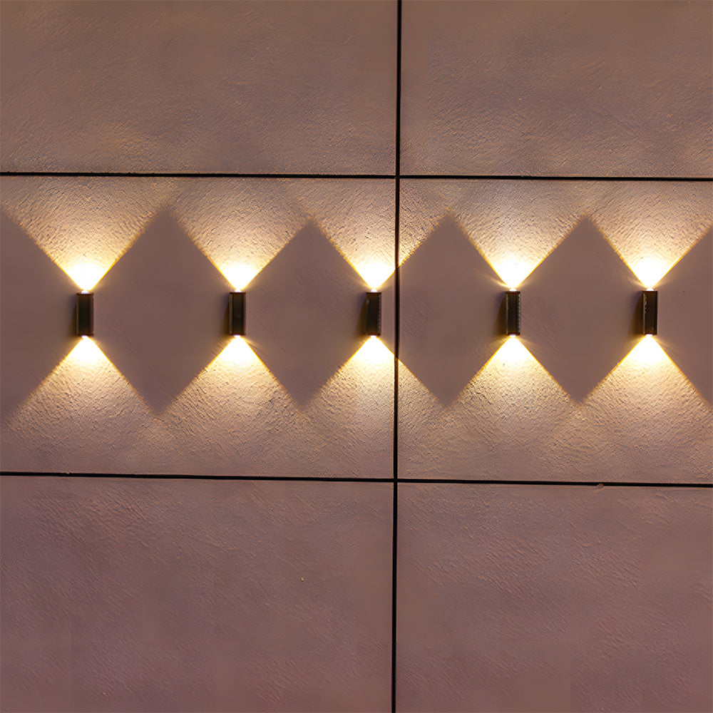 Modern outdoor wall lamp with up and down solar lighting