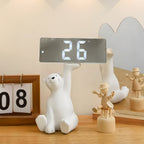 Stylowy zegar LED w lustrze z dużym wyświetlaczem i funkcją drzemki