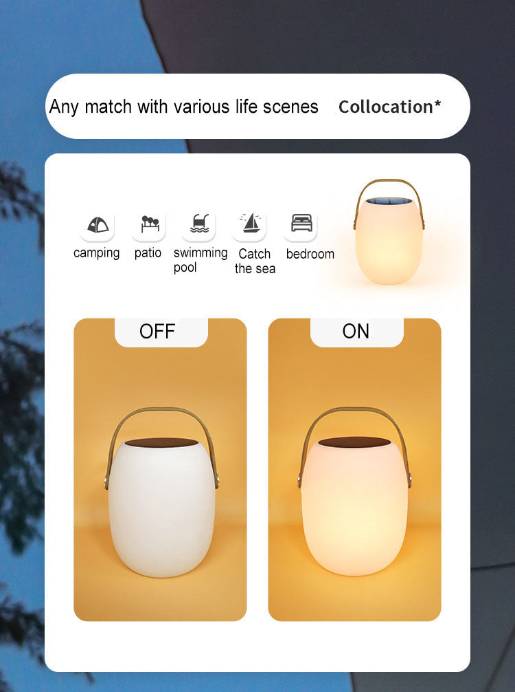 Solarny przenośny kosz LED lampa Wodoodporne oświetlenie zewnętrzne