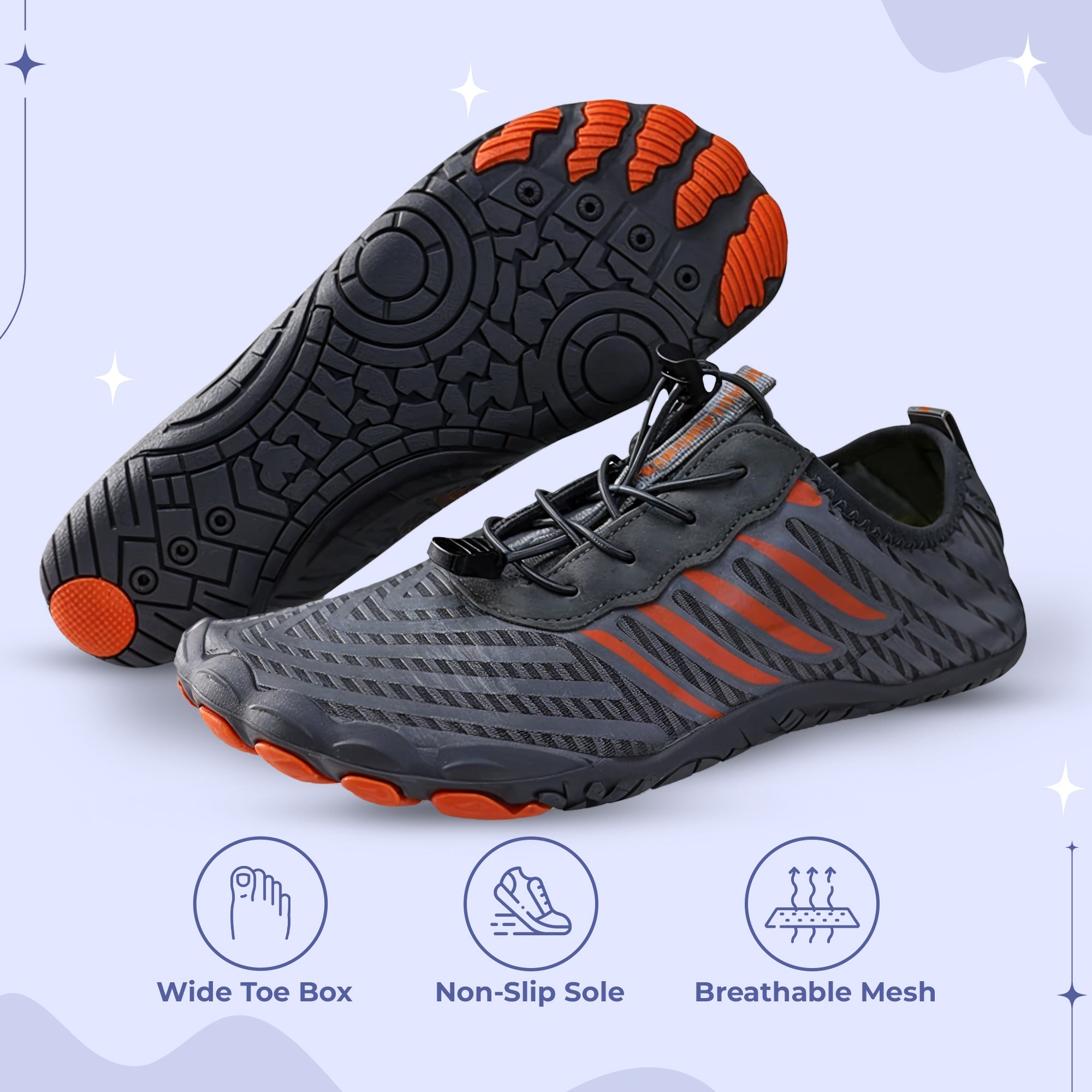 Buty do biegania barefoot unisex Szerokie palce antypoślizgowe