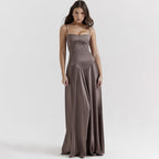Robe maxi dos nu style corset pour soirée femme
