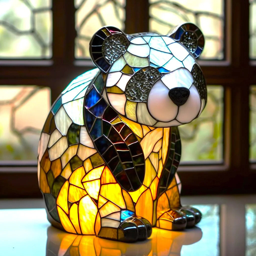 Decorative artistic animal glass table lamp for home interiors