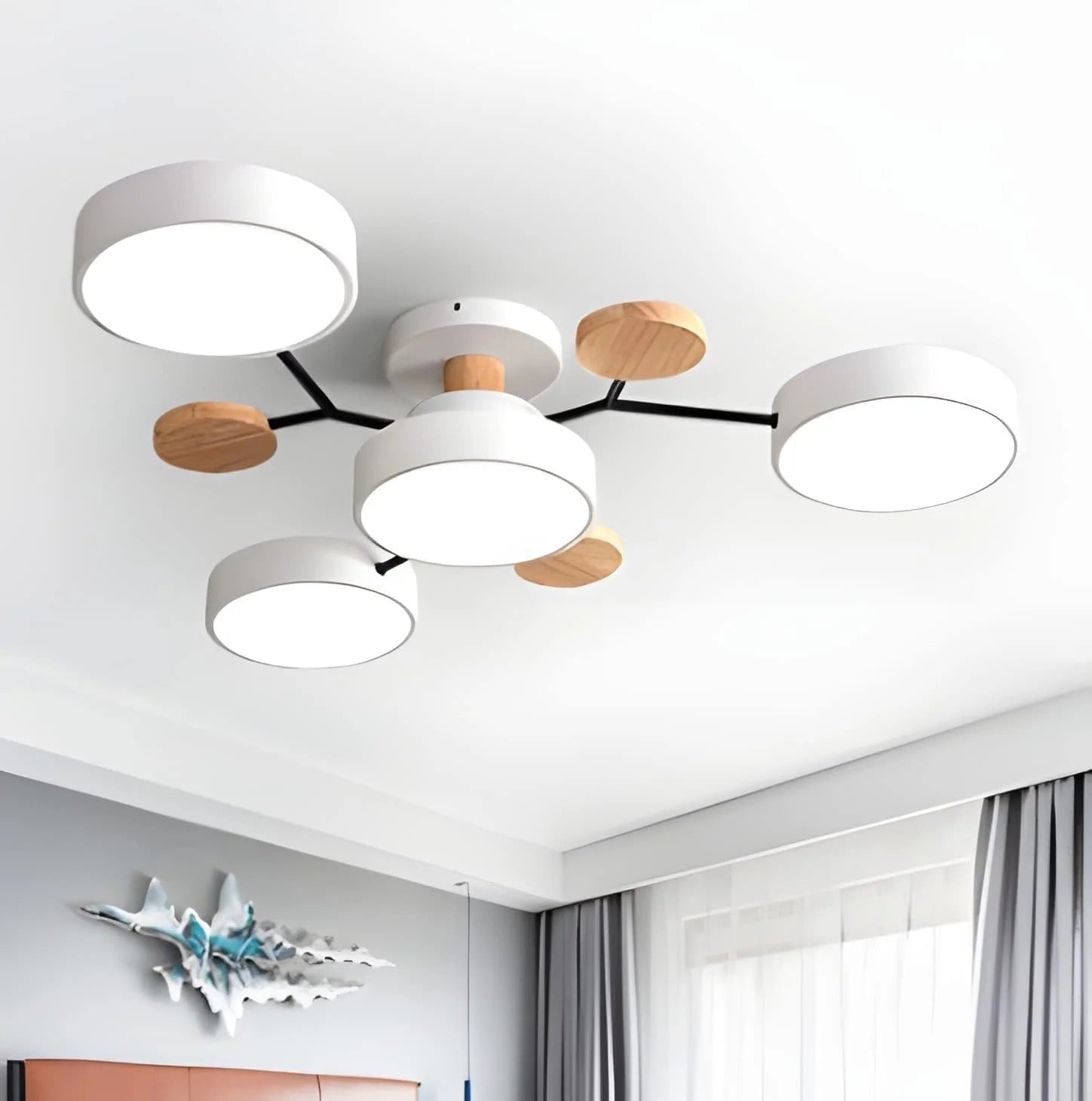 Lampada da soffitto LED rotonda geometrica e sottile per ambienti moderni