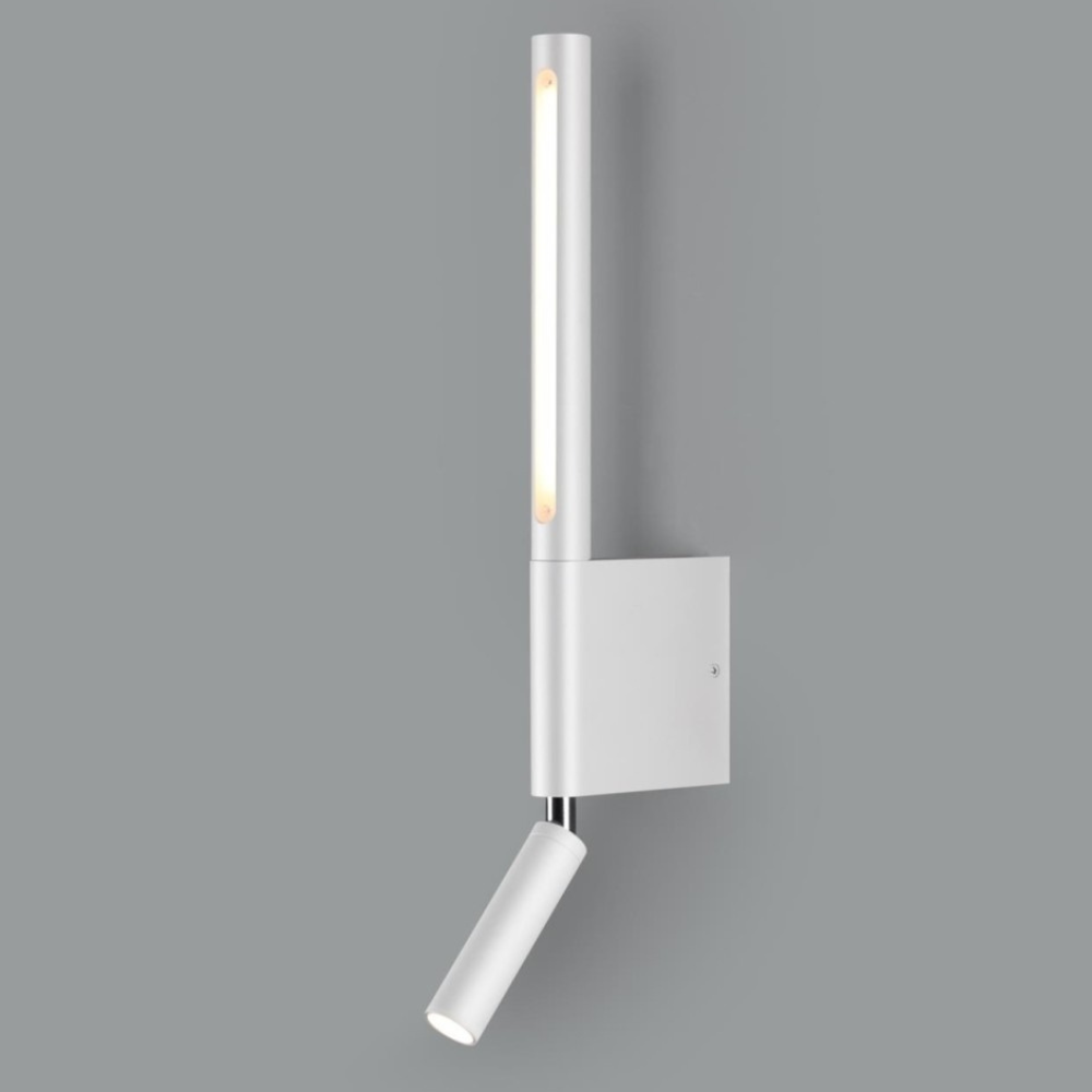 LED wall lamp with double light beam effect for living spaces