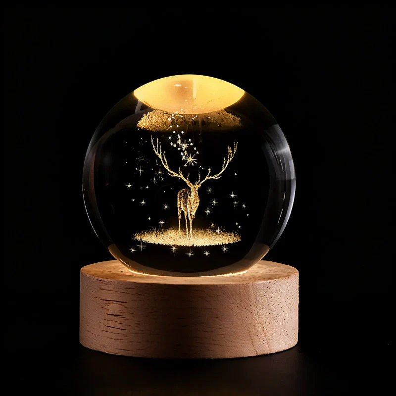 Sfera di cristallo 3D pianeta LED luminosa decorativa