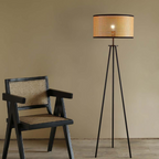 Lampada da terra artistica in stile boho con struttura curva