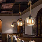 Wisząca lampa sufitowa kula retro pojedyncza oprawa