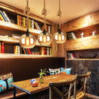 Wisząca lampa sufitowa kula retro pojedyncza oprawa