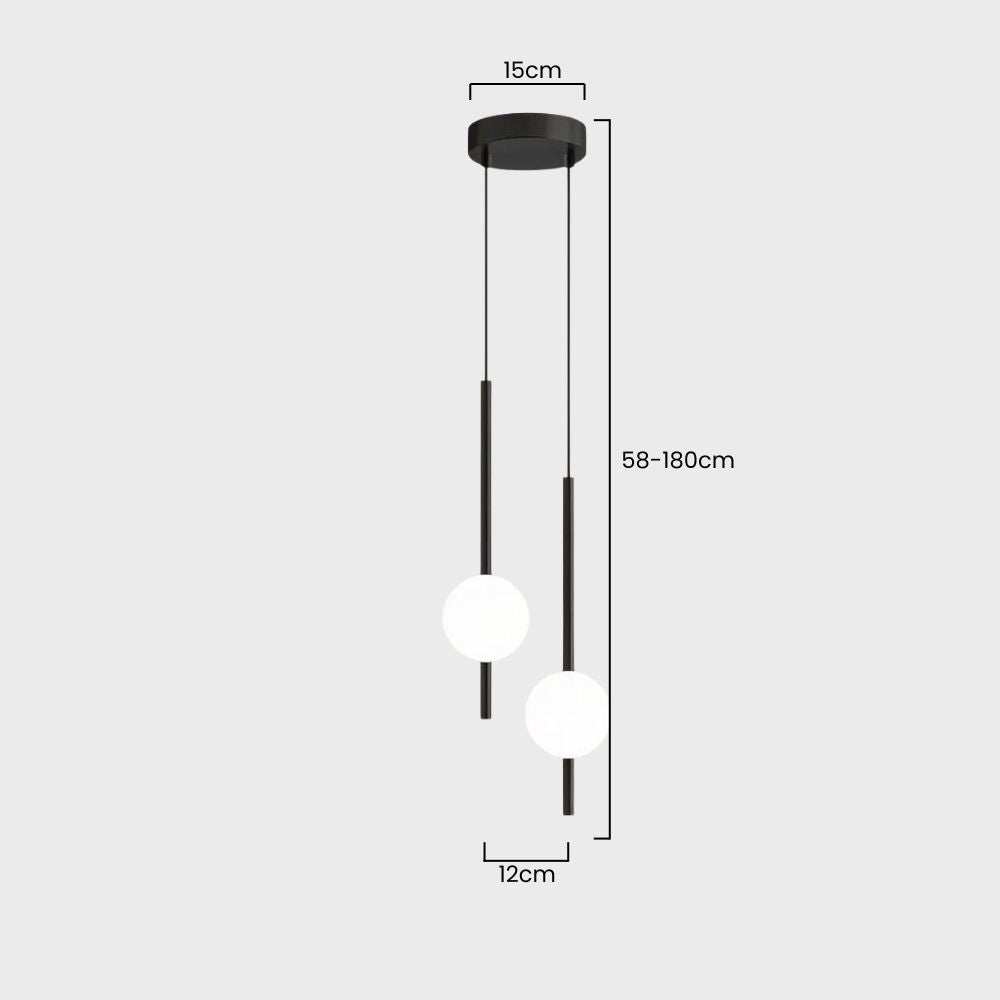 Minimalist Scandinavian-style LED ceiling pendant lamp with adjustable length