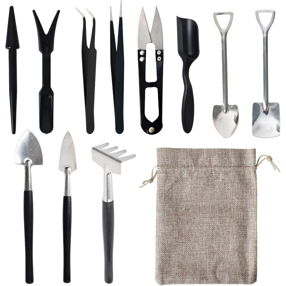 12-Piece Mini Gardening Tool Set for Succulents with Storage Bag - Image 1