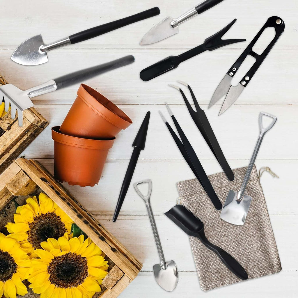 12-Piece Mini Gardening Tool Set for Succulents with Storage Bag - Image 2