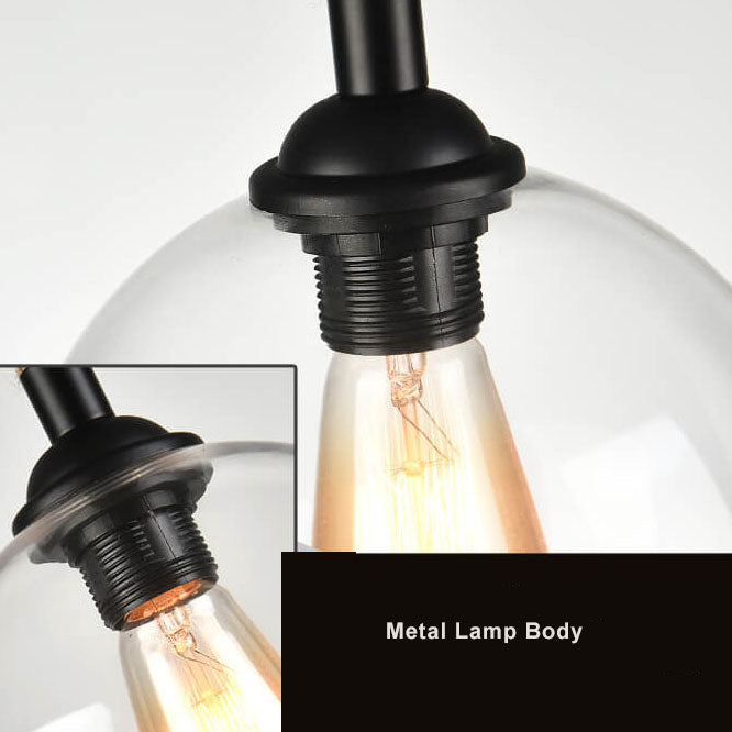 Wisząca lampa sufitowa kula retro pojedyncza oprawa