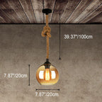Wisząca lampa sufitowa kula retro pojedyncza oprawa