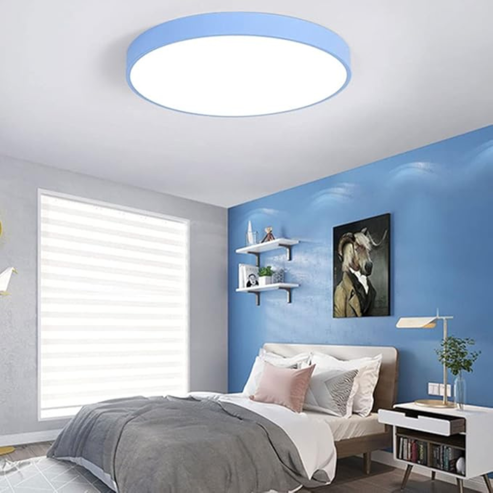 Smukła Okrągła Lampa LED Sufitowa Nowoczesna Płaska Lampa z Ciepłym Światłem
