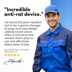 Répulsif ultrasonique efficace contre les rongeurs avec prise pour usage intérieur et extérieur – Sans produits chimiques, couverture jusqu'à 3200 pieds carrés