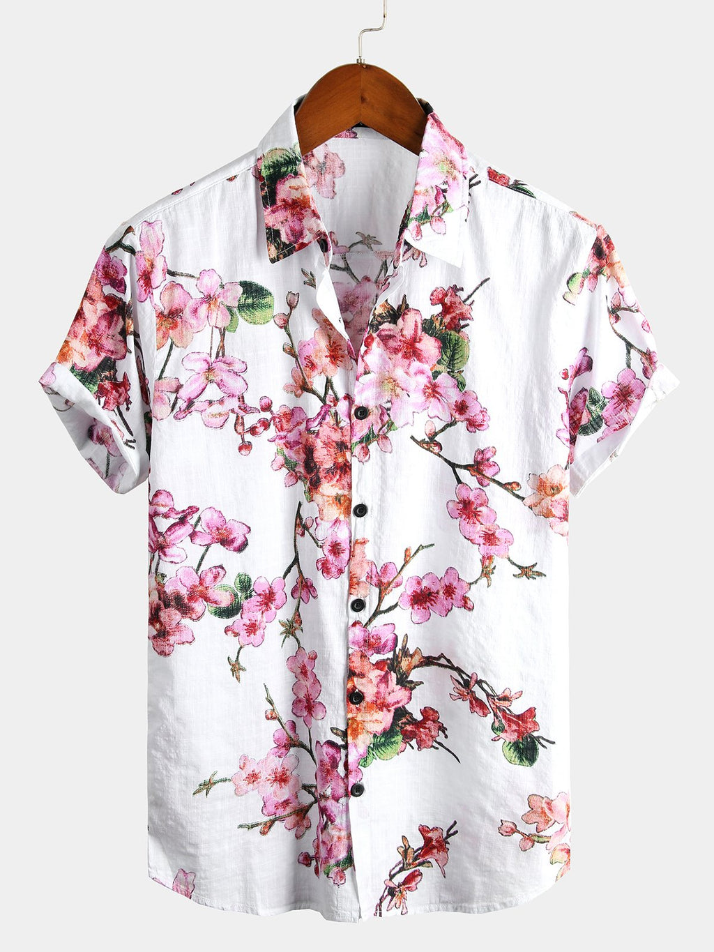 Men's Summer Casual Floral Button-Up Shirt