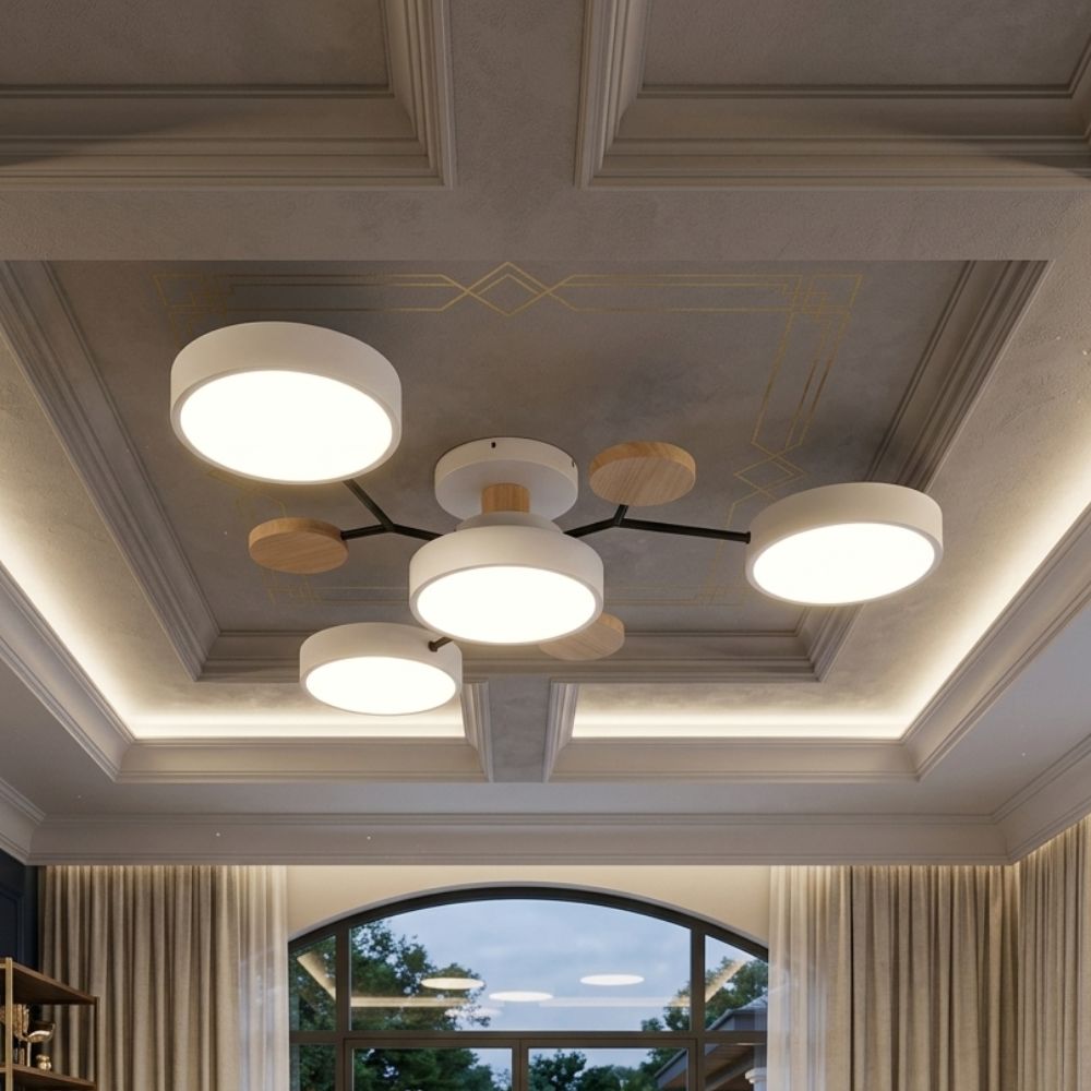 Elegancka, nowoczesna lampa sufitowa z ręcznie wykonanymi wykończeniami