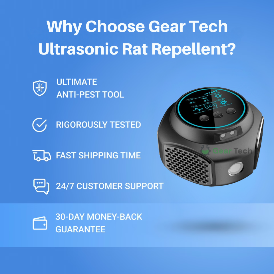 Répulsif ultrasonique efficace contre les rongeurs avec prise pour usage intérieur et extérieur – Sans produits chimiques, couverture jusqu'à 3200 pieds carrés