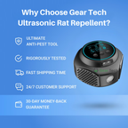 Répulsif ultrasonique efficace contre les rongeurs avec prise pour usage intérieur et extérieur – Sans produits chimiques, couverture jusqu'à 3200 pieds carrés