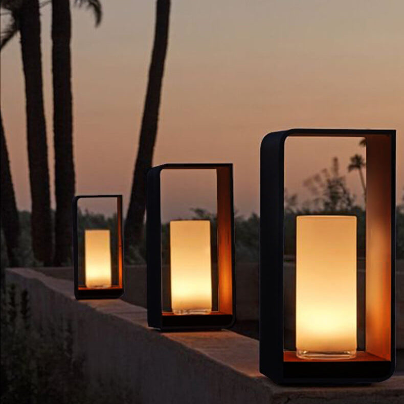Čtvercová zahradní lampa venkovní LED osvětlení vodotěsné