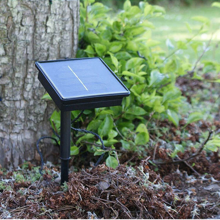 Waterproof outdoor LED lamp with rose-shaped string lights