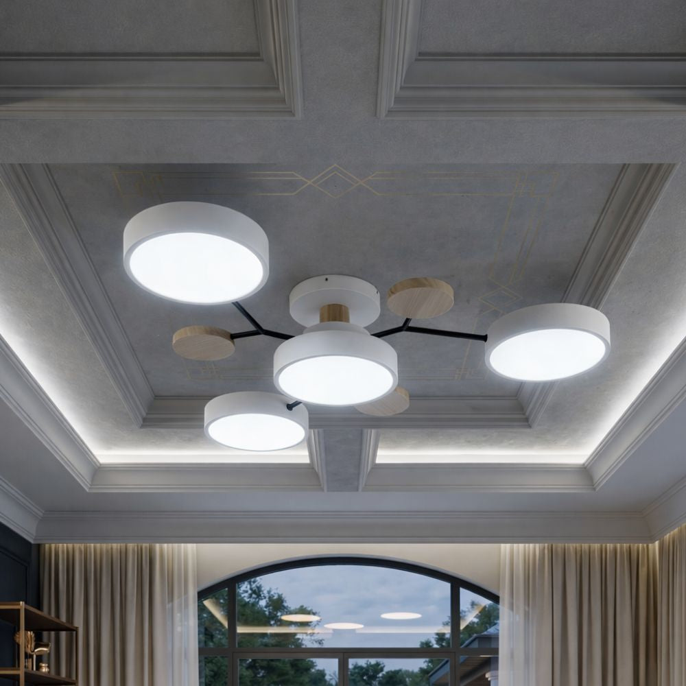 Elegante, moderne Deckenlampe mit handgefertigten Details