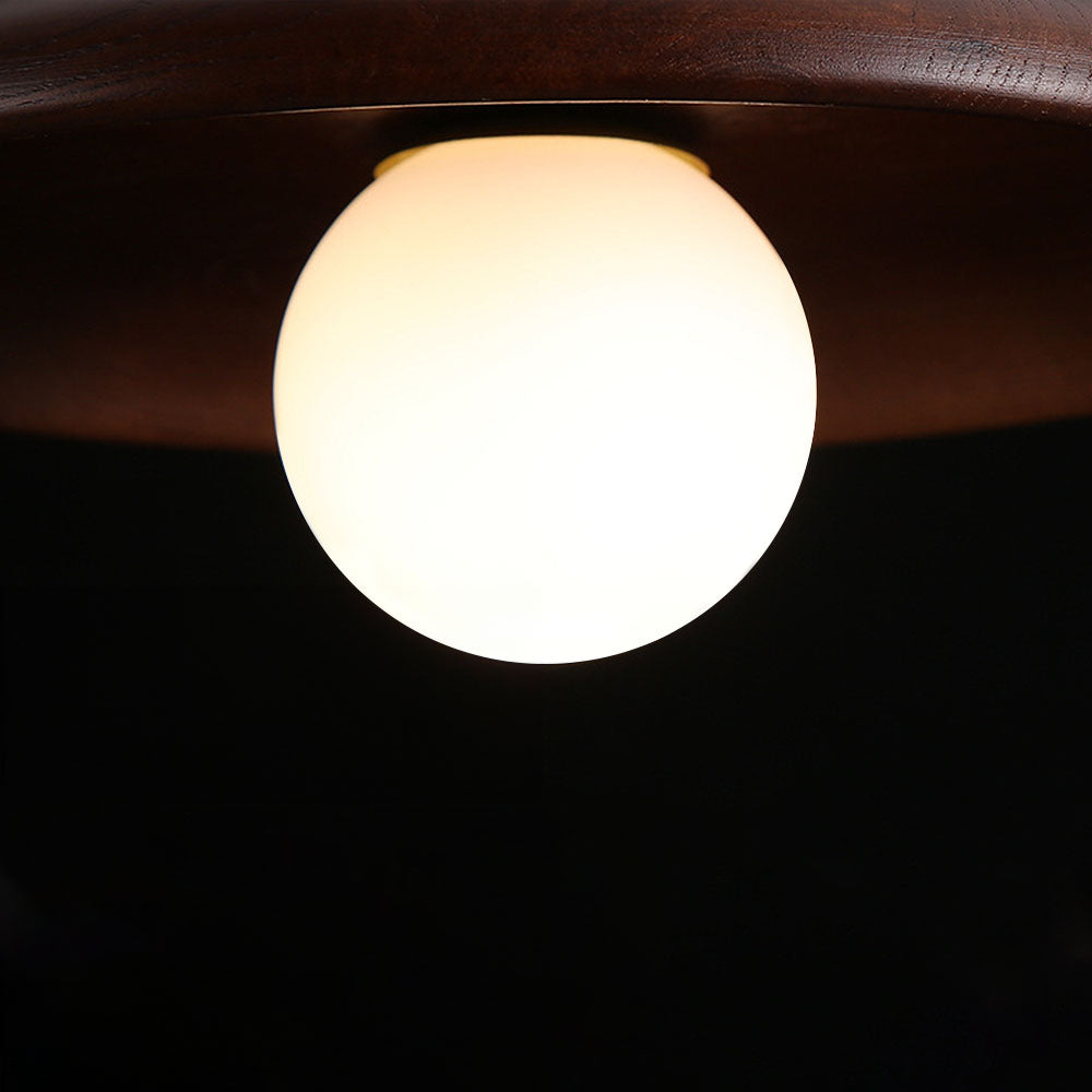 Nordycka drewniana minimalistyczna okrągła lampa sufitowa do korytarza