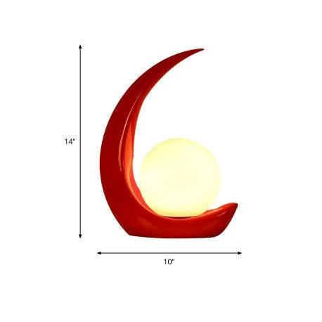 Lampada da notte moderna a forma di mezzaluna con paralume in vetro