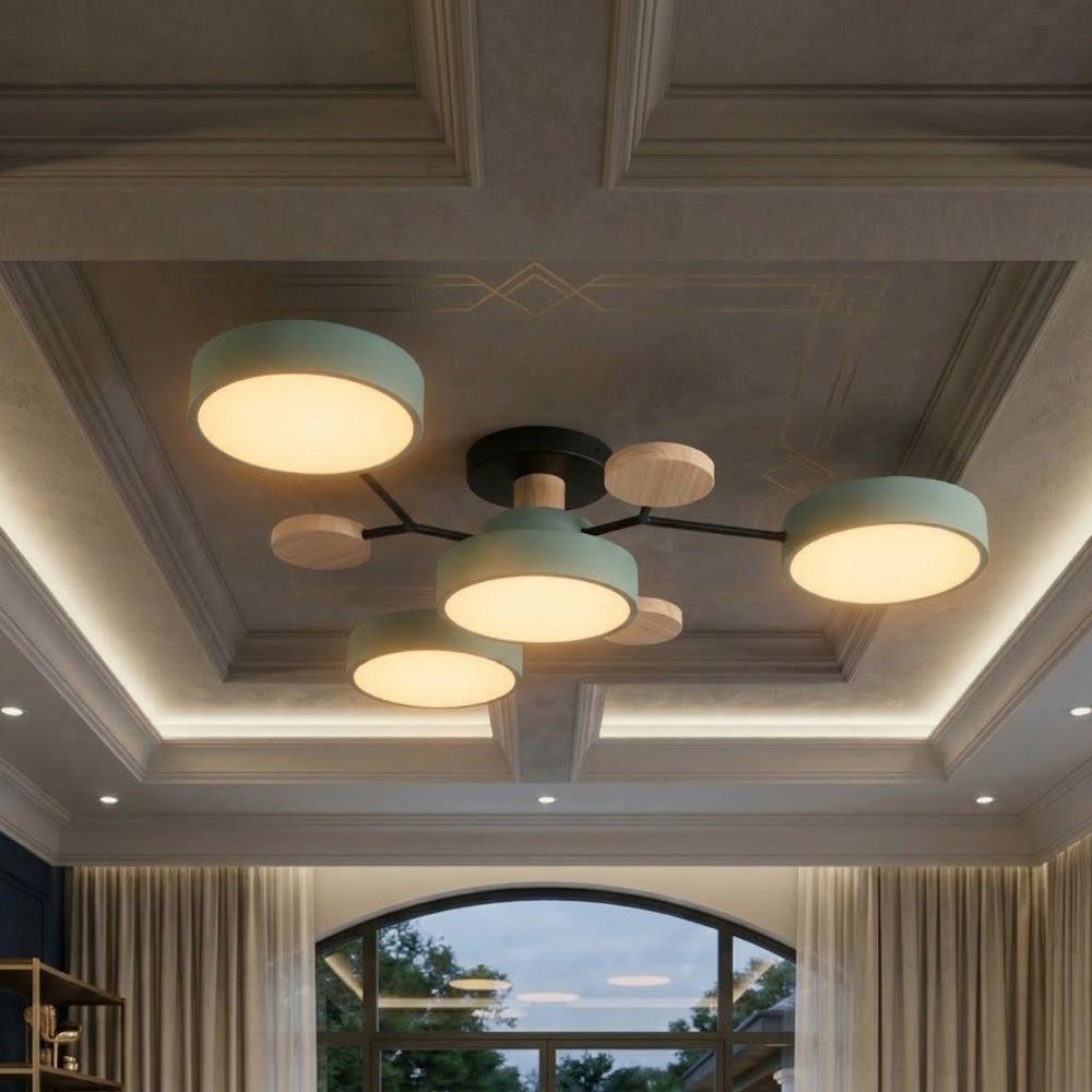 Elegancka, nowoczesna lampa sufitowa z ręcznie wykonanymi wykończeniami
