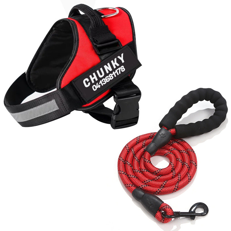 Praktyczna trwała spersonalizowana uprząż dla psa