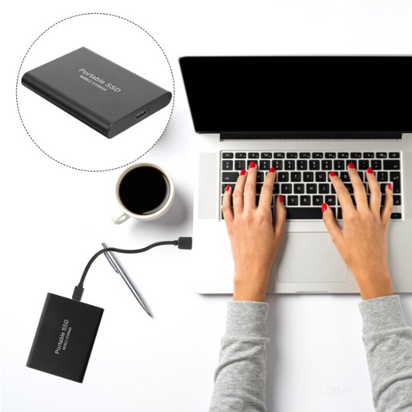 Externe SSD-Festplatte – tragbarer Massenspeicher für Geräte