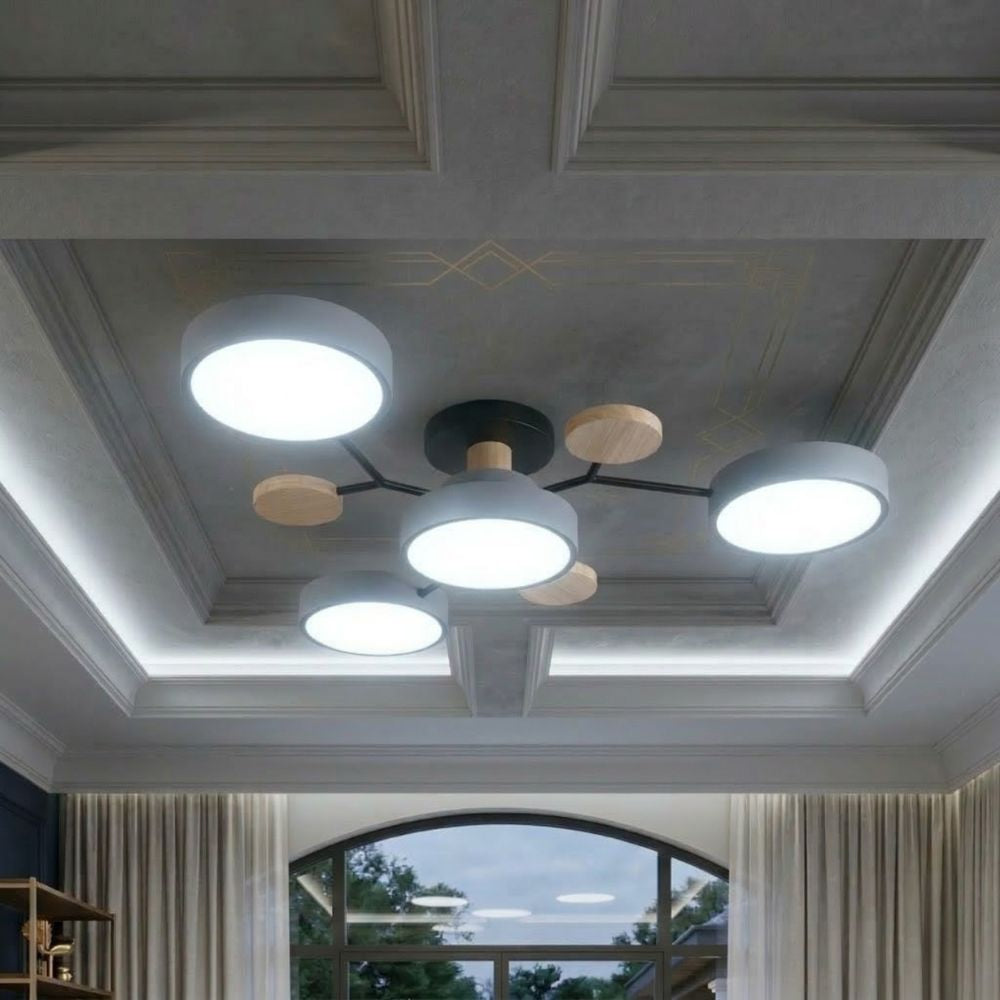 Elegancka, nowoczesna lampa sufitowa z ręcznie wykonanymi wykończeniami