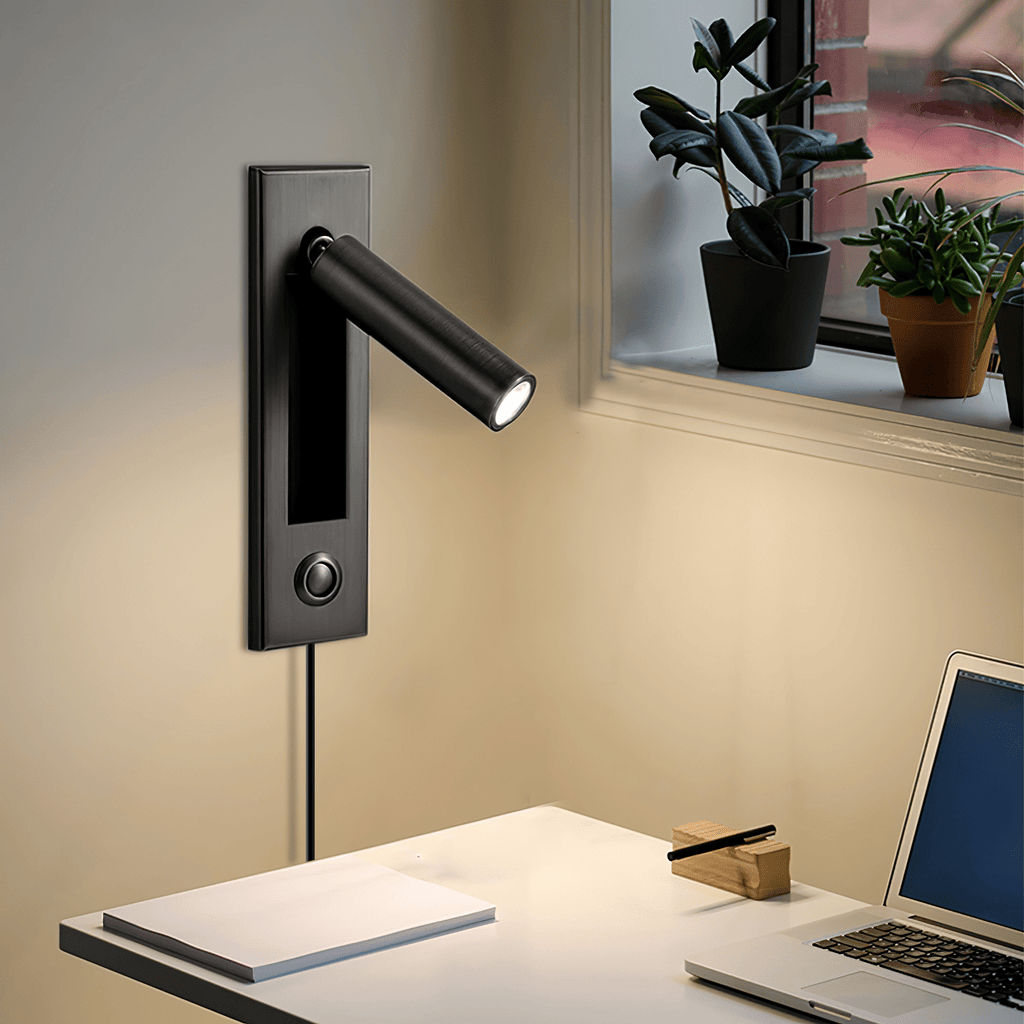 Lampe murale encastrée pour lecture avec lampe de chevet pliante