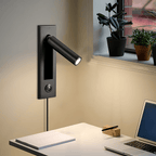 Lampe murale encastrée pour lecture avec lampe de chevet pliante
