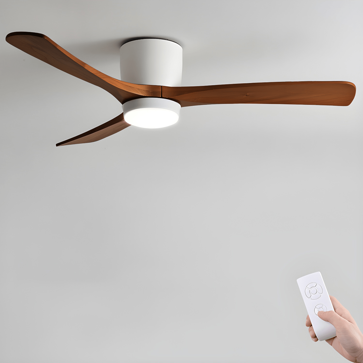 Lampa sufitowa w stylu nordyckim z wentylatorem Lampa sufitowa LED z pilotem