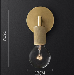 Lampa ścienna mosiężna metalowa z dwiema żarówkami