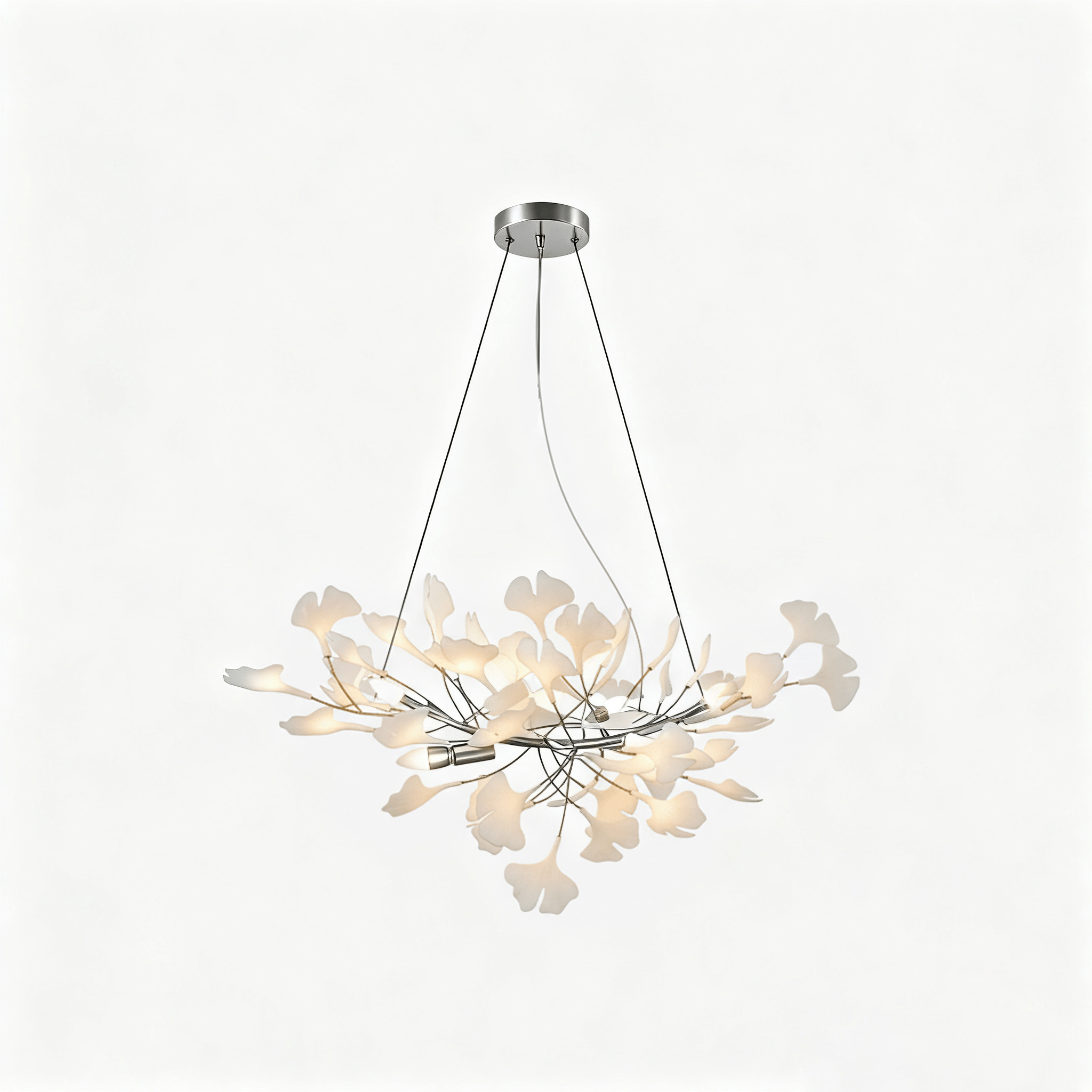 Lampadario artistico a foglie per montaggio a soffitto