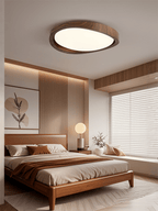 Orzechowy lampa sufitowa LED z zakrzywioną krawędzią do salonu