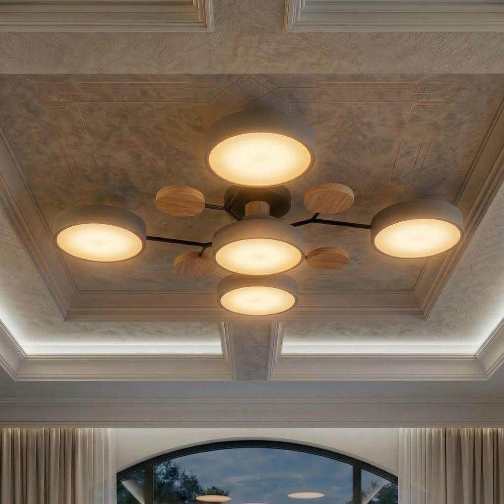 Elegancka, nowoczesna lampa sufitowa z ręcznie wykonanymi wykończeniami