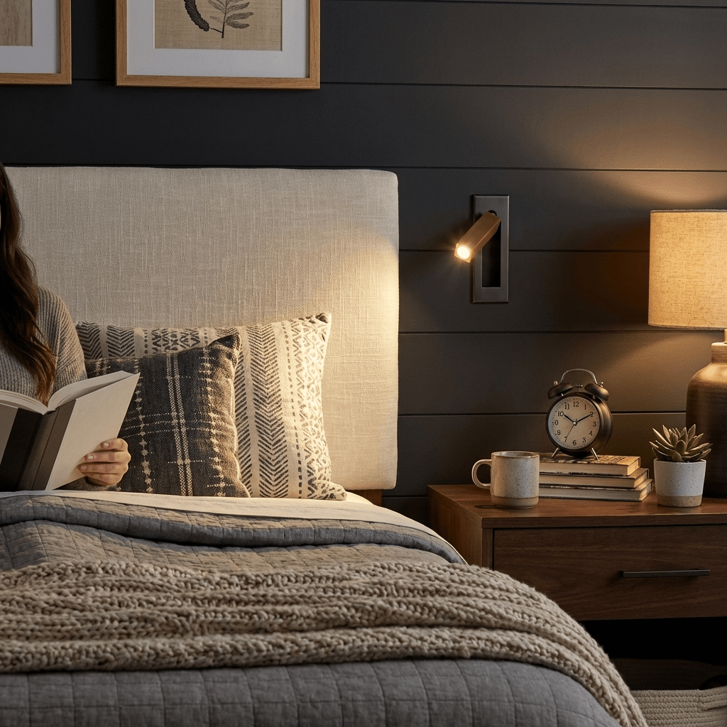 Adjustable Wall Lamp for Reading with LED Backlight