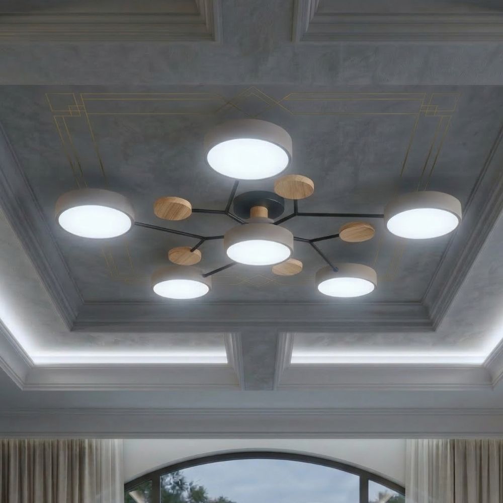 Elegancka, nowoczesna lampa sufitowa z ręcznie wykonanymi wykończeniami