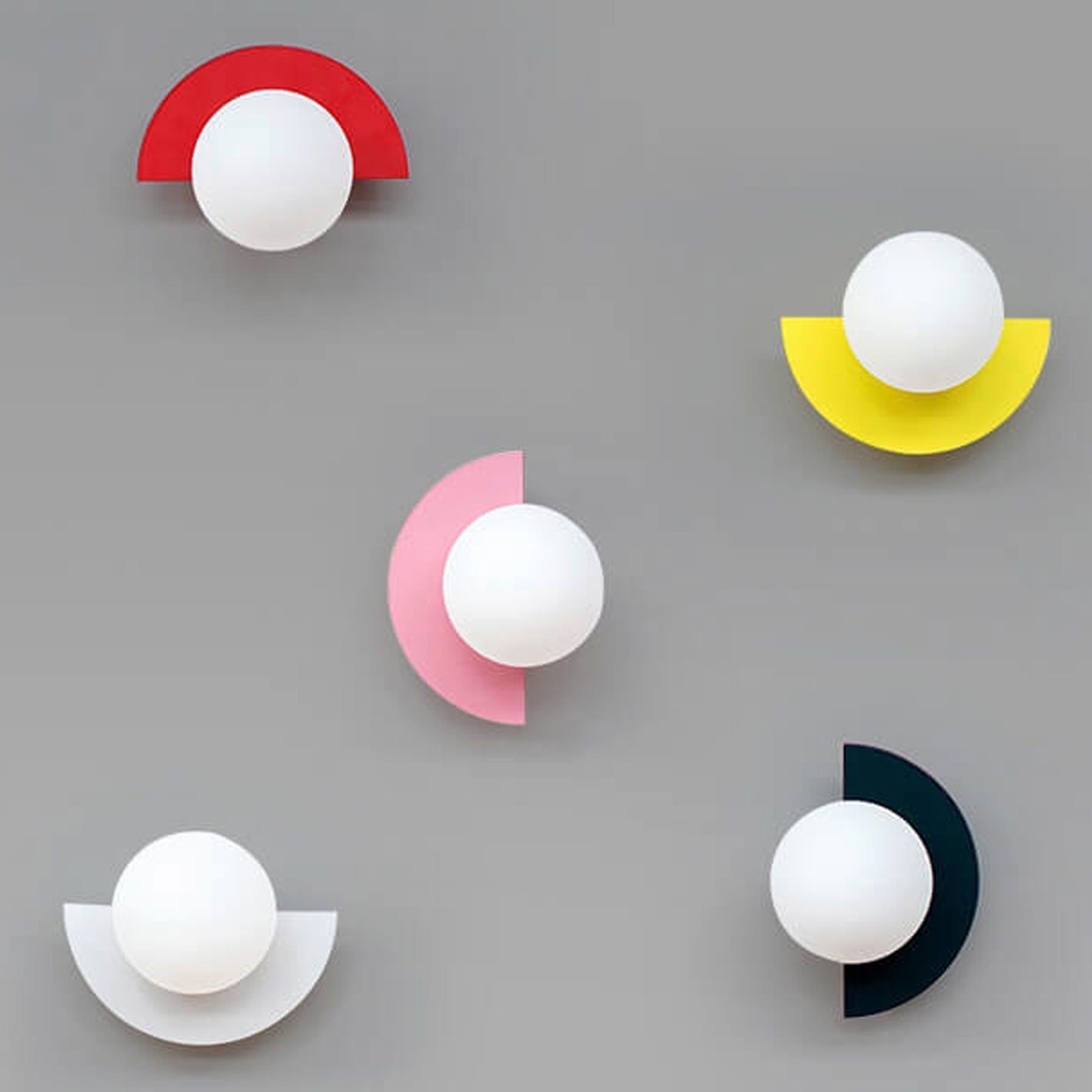 Modern Wall Sconce Colorful Spherical Semi-Circular Lamp