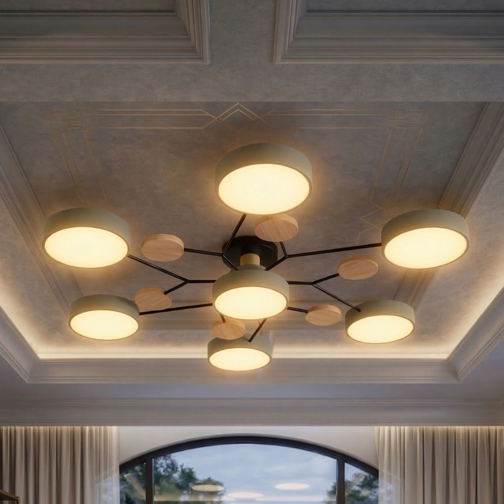 Elegancka, nowoczesna lampa sufitowa z ręcznie wykonanymi wykończeniami
