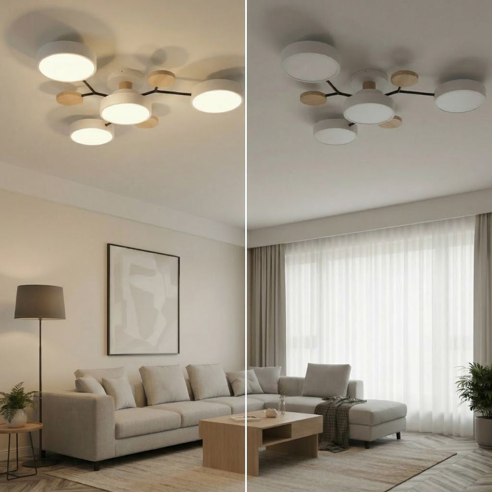 Elegante, moderne Deckenlampe mit handgefertigten Details