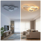 Modern heart-shaped LED ceiling lamp for ambient interior lighting