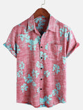 Chemise de style hawaïen pour homme à manches courtes avec motif floral