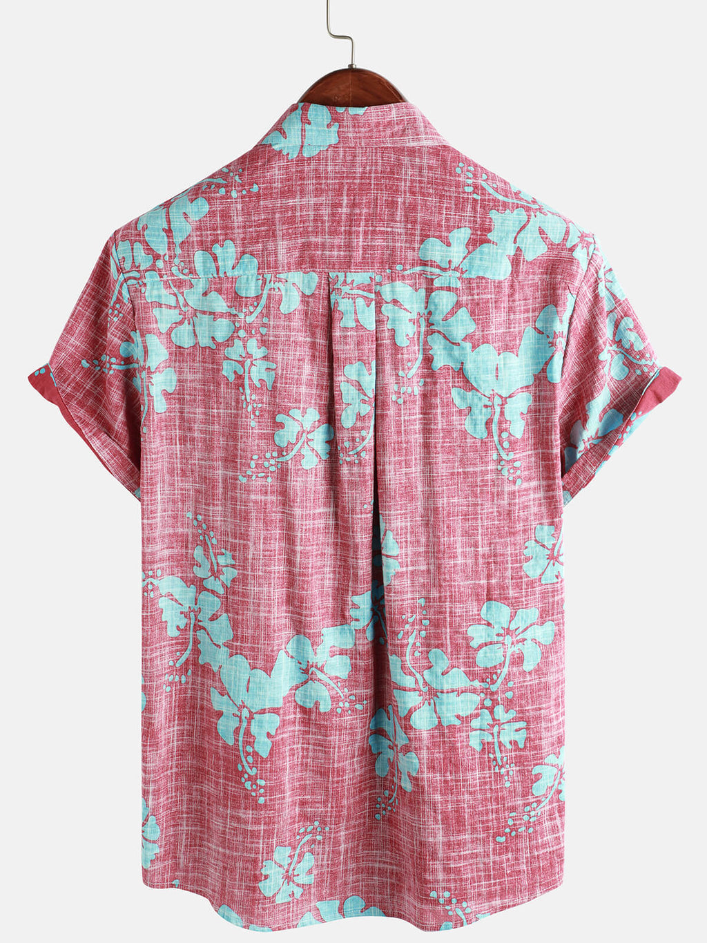 Camicia Estiva da Uomo in Stile Hawaiano con Motivo Floreale e Maniche Corte