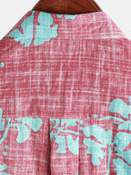 Camicia Estiva da Uomo in Stile Hawaiano con Motivo Floreale e Maniche Corte